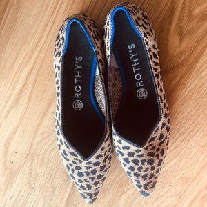 Rothy's Leopard Print Pointed Flat, Size 8.5